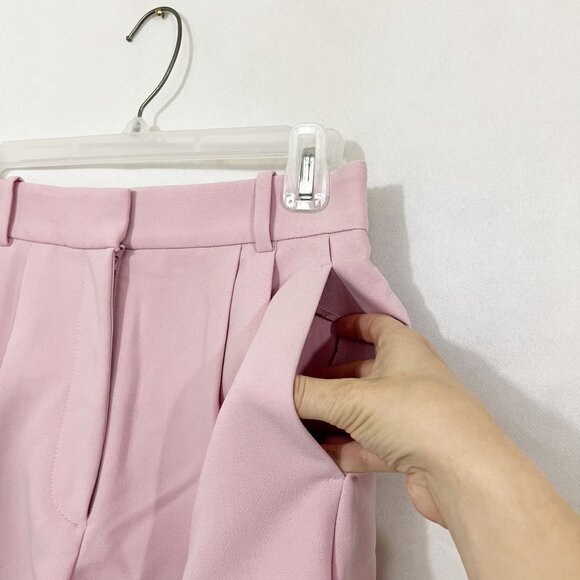 Abercrombie & Fitch Pink Pleat Front High Rise Shorts Pockets - Size 4, 27 - Picture 3 of 8